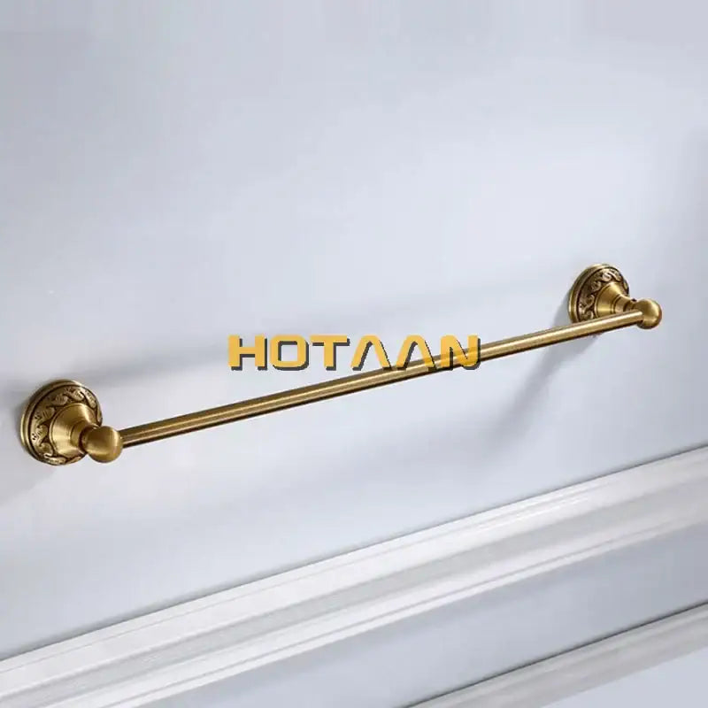 DecorBites™ Antique Brass Towel Holder Single Bar 30-60cm, Solid Aluminium Towel Rack
