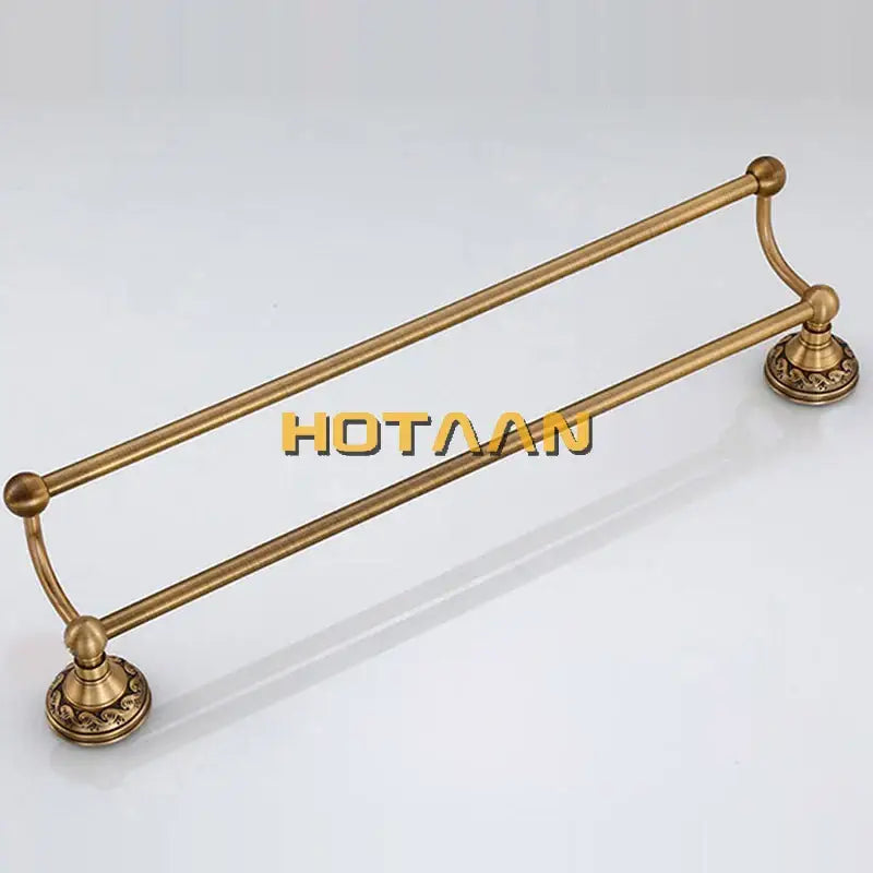 DecorBites™ Antique Brass Towel Holder Single Bar Rack. Solid Aluminium Rail, 30/40/45/50/60cm.