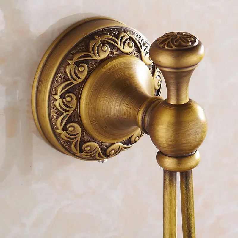 DecorBites™ Antique Brass Towel Hooks Wall Rack Retro Home Deco