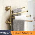 DecorBites™ Antique Brass Towel Rack 4-Tier Bathroom Wall Shelf Holder Bars Pants Hanger