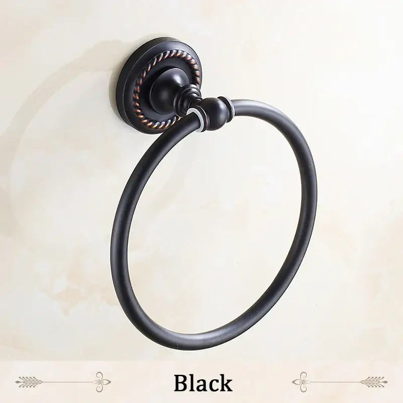 DecorBites™ Antique Brass Towel Ring Wall Mounted Rack Shelf Bathroom Towel Holder