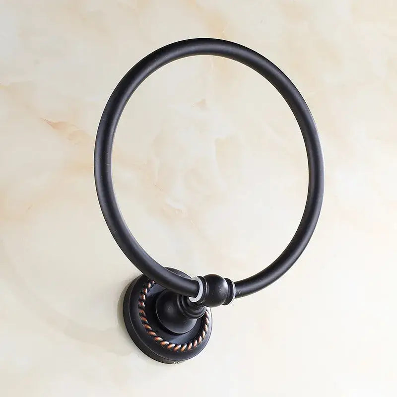 DecorBites™ Antique Brass Towel Ring Wall Mounted Rack Shelf Bathroom Towel Holder