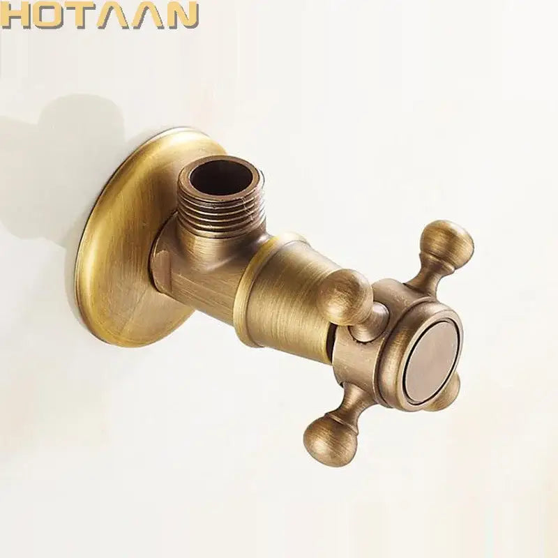 DecorBites™ Antique Brass Triangle Valve Water Control Bathroom Tap 1/2*1/2 Angle Valve