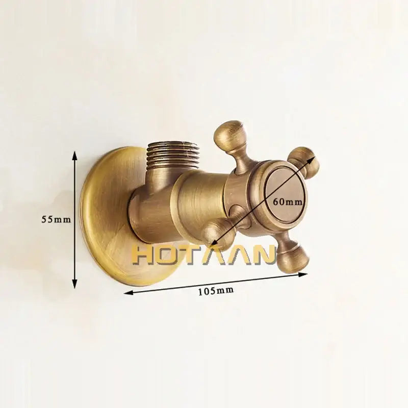 DecorBites™ Antique Brass Triangle Valve Water Control Bathroom Tap 1/2*1/2 Angle Valve