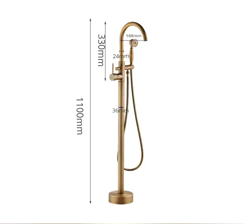 DecorBites™ Antique Brass Tub Faucet Swivel Spout Filler Hot Cold Mixer Tap