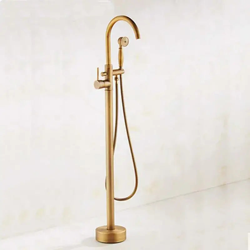 DecorBites™ Antique Brass Tub Faucet Swivel Spout Filler Hot Cold Mixer Tap