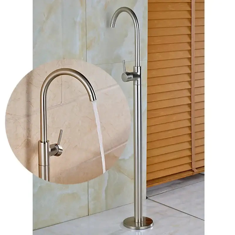 DecorBites™ Antique Brass Tub Faucet Swivel Spout Filler Hot Cold Mixer Tap