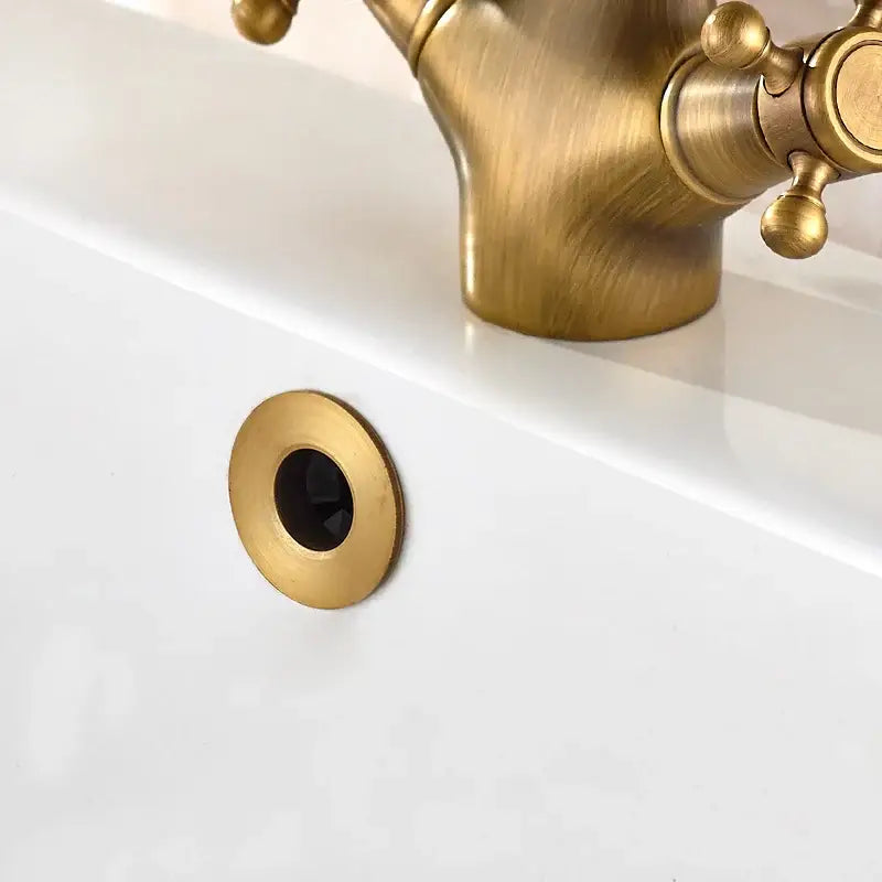DecorBites™ Antique Brass Vessel Sink Drain Strainer, Pop Up Stopper for Lavatory Basin