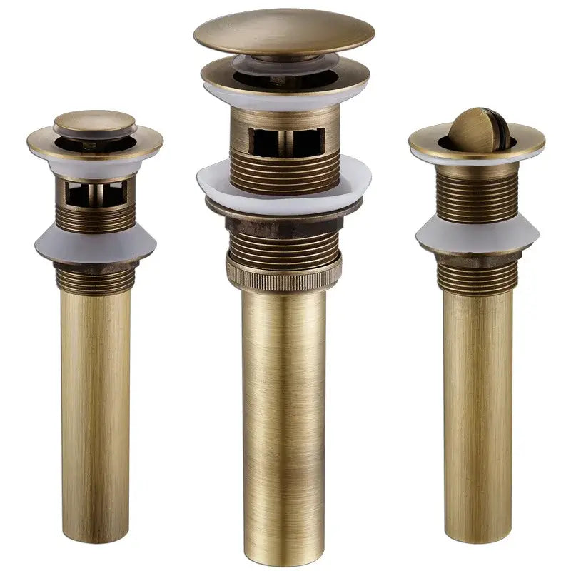 DecorBites™ Antique Brass Vessel Sink Drain Strainer, Pop Up Stopper for Lavatory Basin