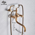 DecorBites™ Antique Brass Wall Mount Bath Shower Mixer Tap with 30cm Spout Rotation