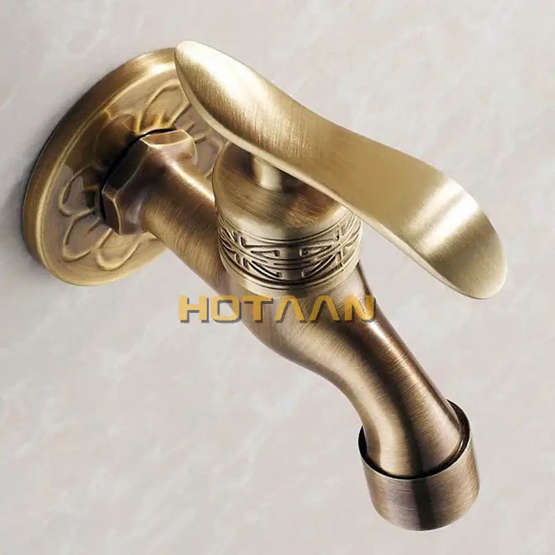DecorBites™ Antique Brass Wall Mount Bathroom Faucet