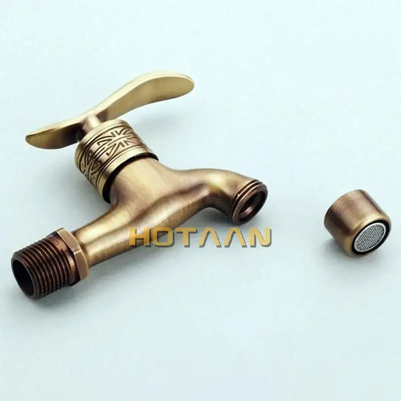 DecorBites™ Antique Brass Wall Mount Bathroom Faucet