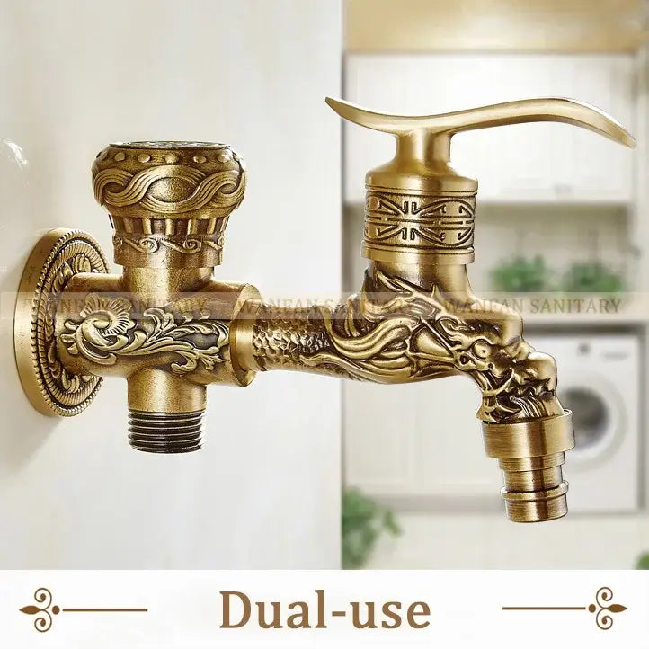 DecorBites™ Antique Brass Wall Mount Bidet Faucet for Hygienic Bathroom Shower Spray