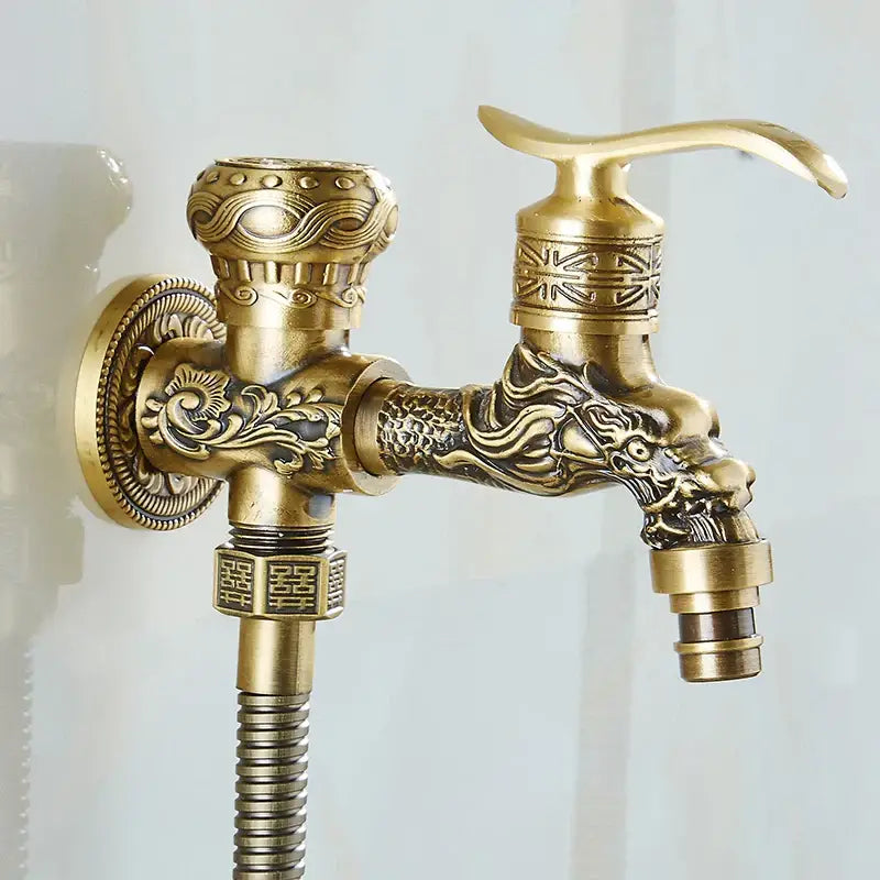 DecorBites™ Antique Brass Wall Mount Bidet Faucet for Hygienic Bathroom Shower Spray