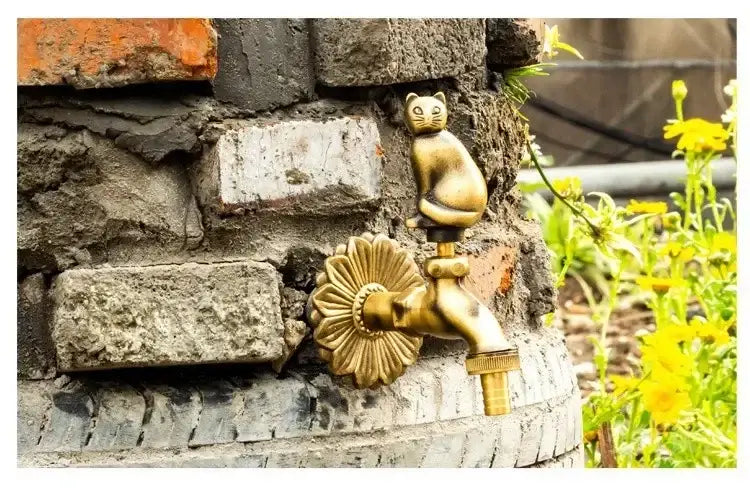 DecorBites™ Antique Brass Wall Mount Garden Faucet for Kindergarden, Animal Design
