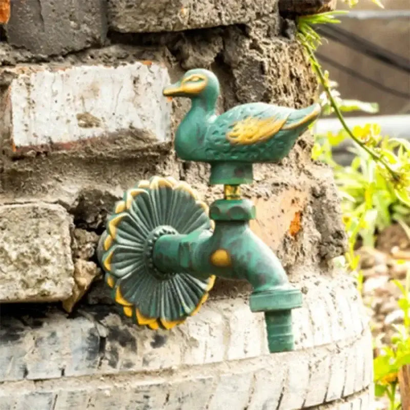 DecorBites™ Antique Brass Wall Mount Garden Faucet for Kindergarden, Animal Design