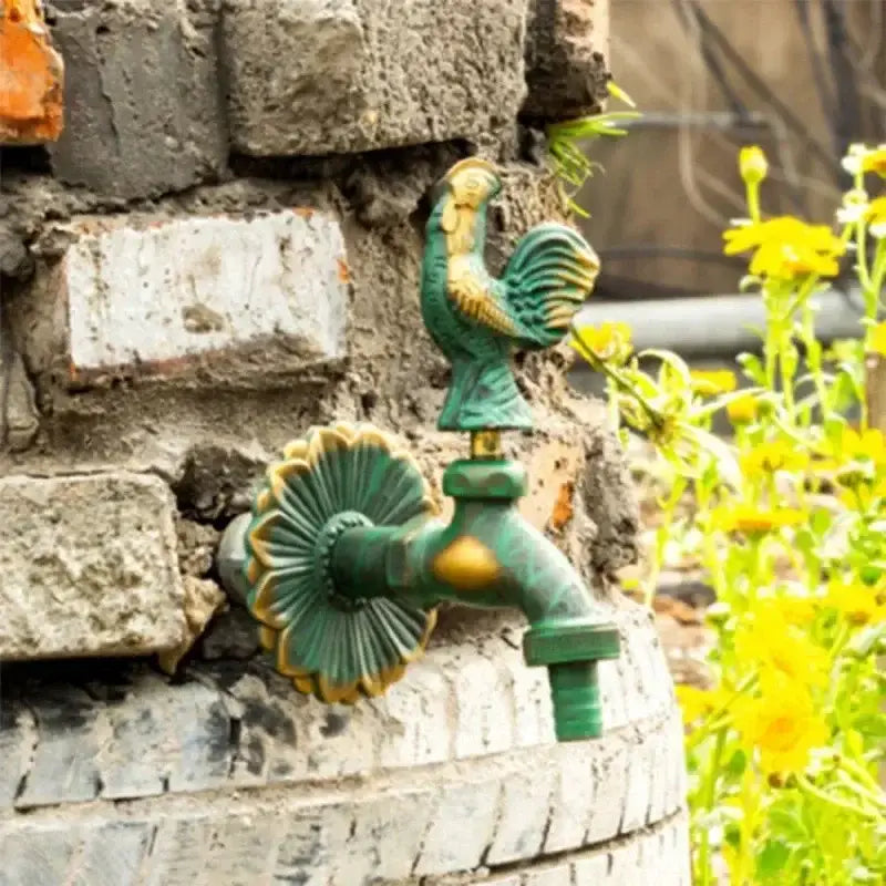 DecorBites™ Antique Brass Wall Mount Garden Faucet for Kindergarden, Animal Design