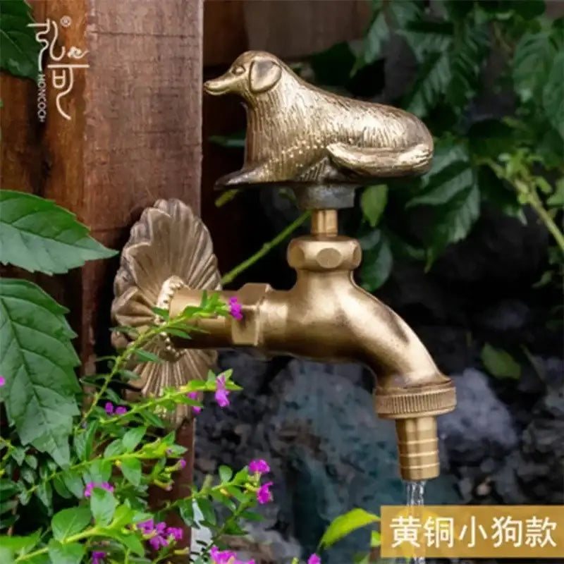 DecorBites™ Antique Brass Wall Mount Garden Faucet for Kindergarden, Animal Design