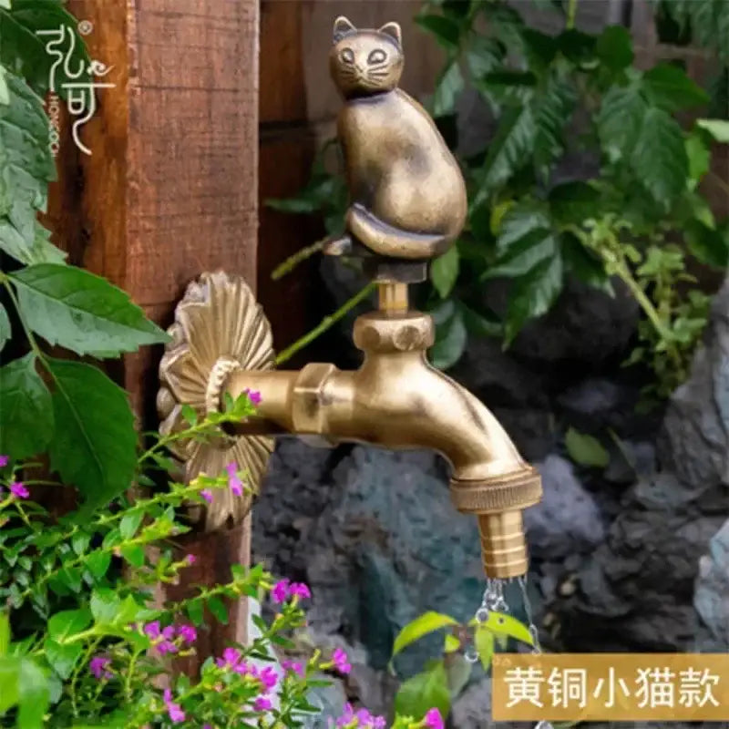 DecorBites™ Antique Brass Wall Mount Garden Faucet for Kindergarden, Animal Design