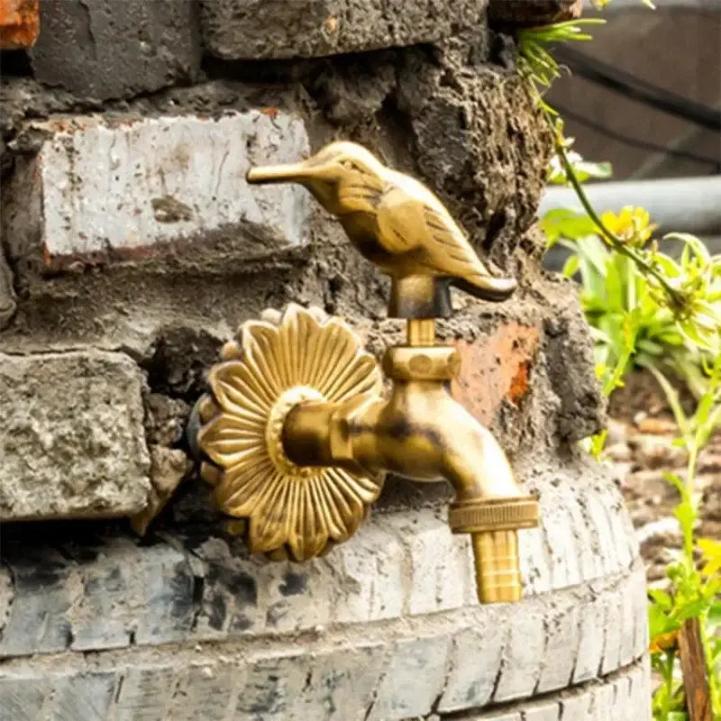 DecorBites™ Antique Brass Wall Mount Garden Faucet for Kindergarden, Animal Design