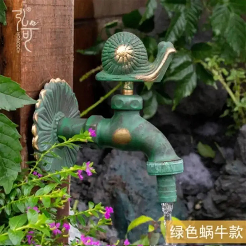 DecorBites™ Antique Brass Wall Mount Garden Faucet for Kindergarden, Animal Design