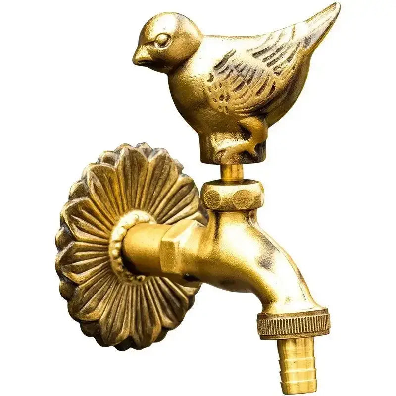 DecorBites™ Antique Brass Wall Mount Garden Faucet for Kindergarden, Animal Design