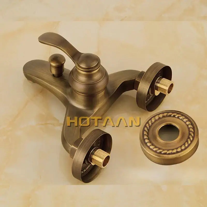 DecorBites™ Antique Brass Wall Mount Hand Held Shower Head Kit