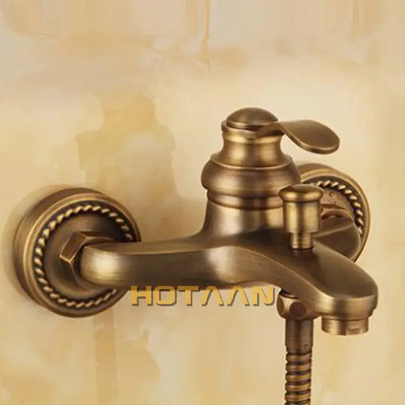 DecorBites™ Antique Brass Wall Mount Hand Held Shower Head Kit