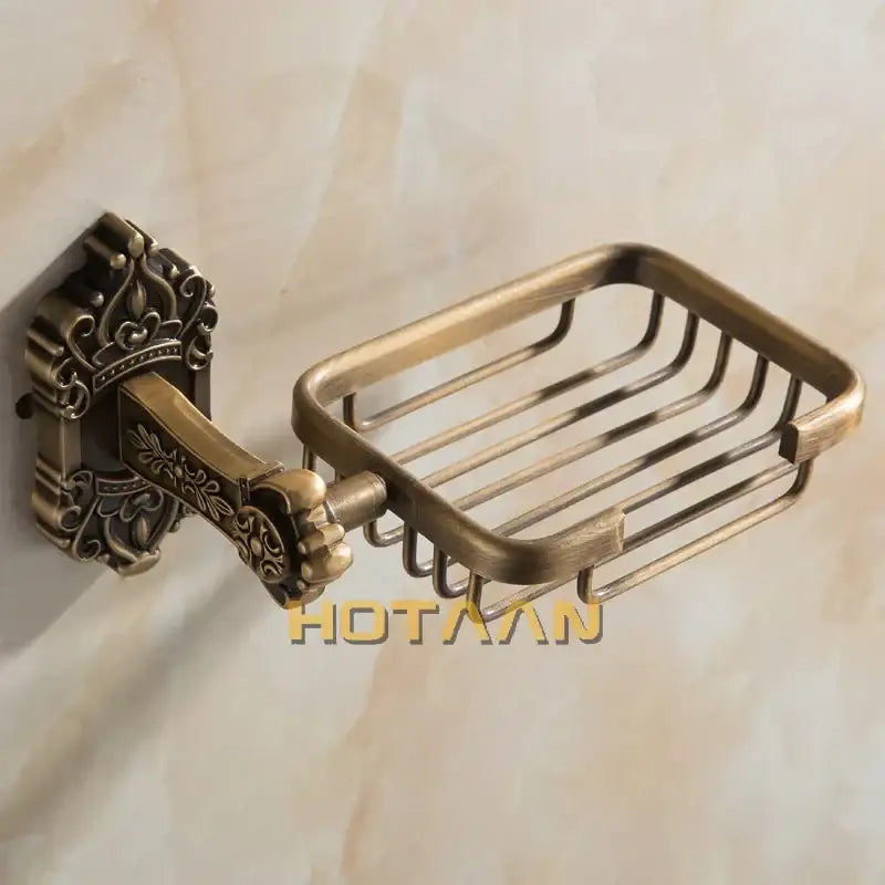 DecorBites™ Antique Brass Wall Mount Soap Basket for Bathroom Essentials