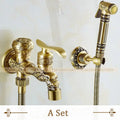 DecorBites™ Antique Brass Wall Mounted Bidet Faucet Hygienic Shower Sprayer Tap