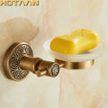 DecorBites™ Antique Brass Wall Mounted Soap Dish - Bathroom Glass Holder