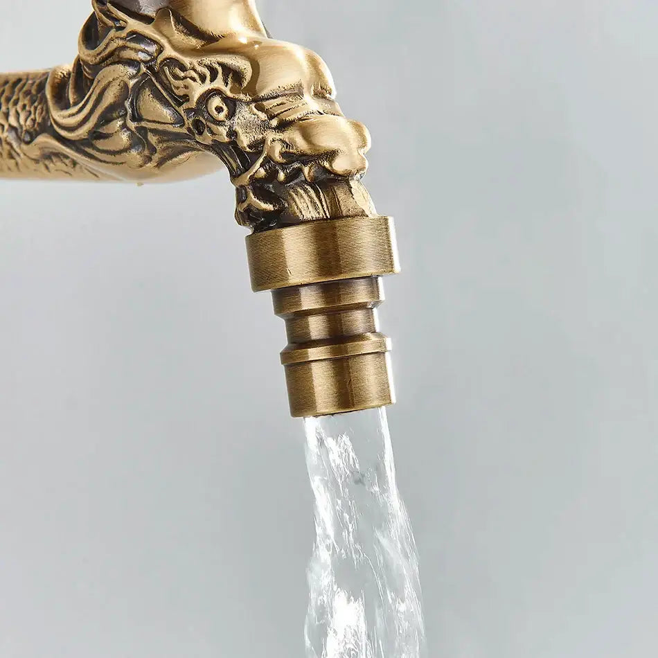 DecorBites™ Antique Brass Wall Mounted Washing Machine Faucet for Bathroom, Outdoor, Garden, Bath, Toilet