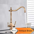DecorBites™ Antique Brass Water Filtration Kitchen Faucet, Lead-Free Drinking Sink Faucet