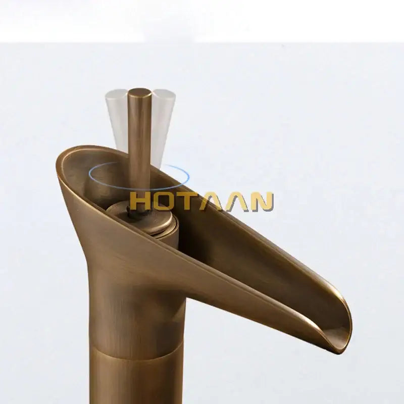 DecorBites™ Antique Brass Waterfall Basin Faucet Mixer Tap for Bathroom Sink