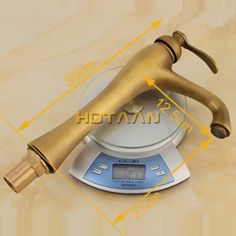 DecorBites™ Antique Brass Waterfall Basin Faucet Sink Mixer Tap - YT-5053