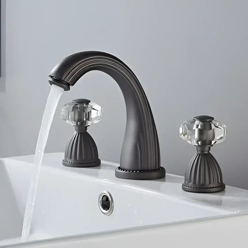 DecorBites™ Antique Bronze 3 Hole Widespread Basin Faucet, Hot/Cold Mixer Tap