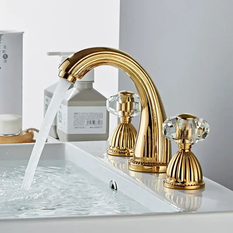 DecorBites™ Antique Bronze 3 Hole Widespread Basin Faucet, Hot/Cold Mixer Tap