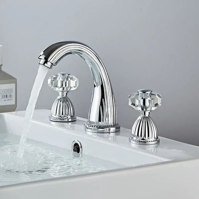 DecorBites™ Antique Bronze 3 Hole Widespread Basin Faucet, Hot/Cold Mixer Tap
