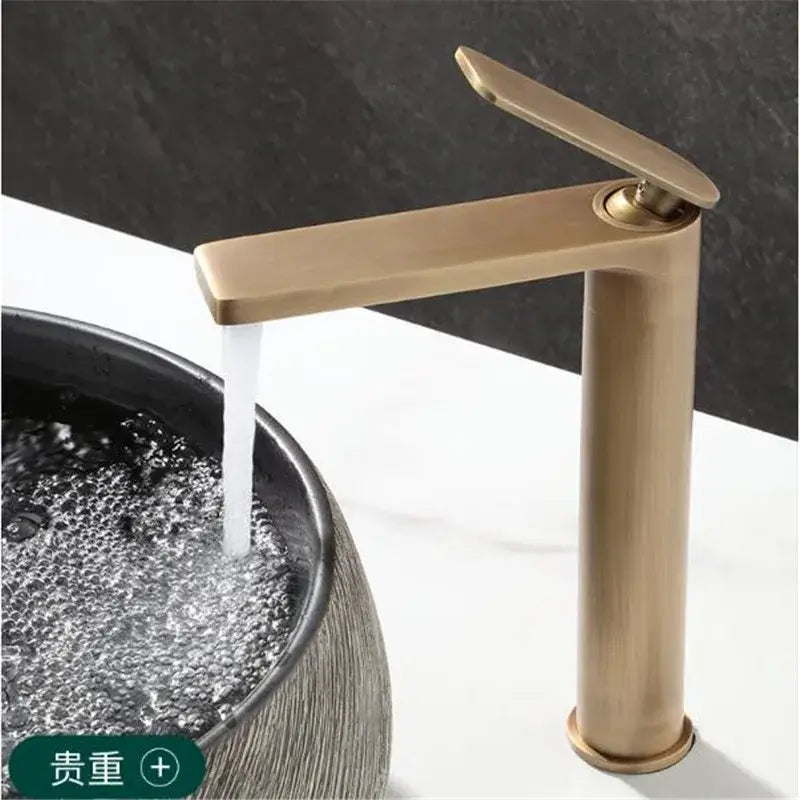 DecorBites™ Antique Bronze Basin Faucet Deck Mounted Hot & Cold Brass Bathroom Sink Mixer Tap