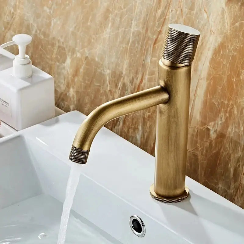 DecorBites™ Antique Bronze Basin Faucet Hot & Cold Deck Mounted Brass Mixer Tap