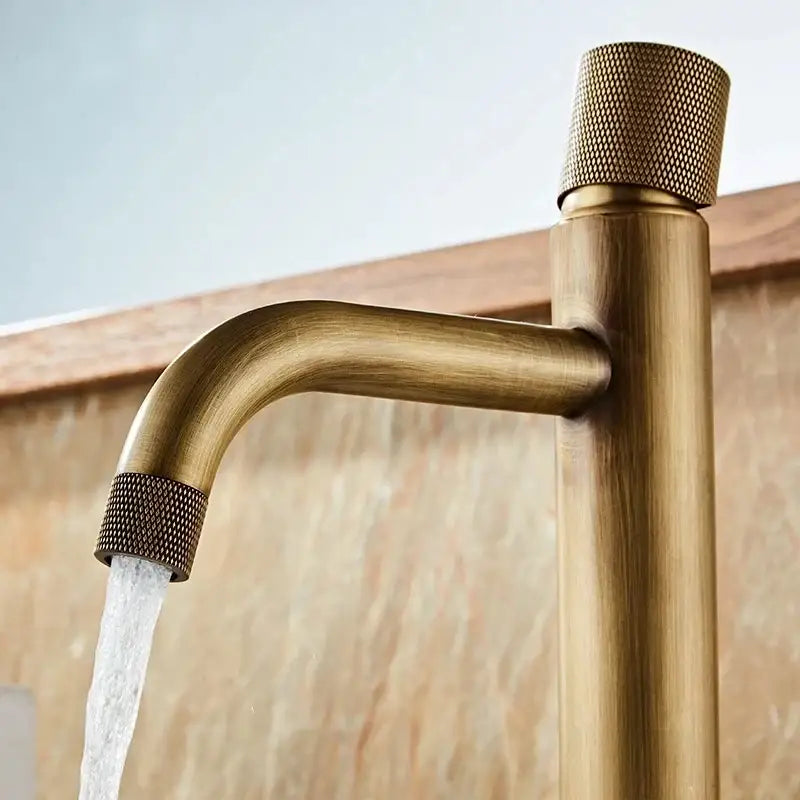 DecorBites™ Antique Bronze Basin Faucet Hot & Cold Deck Mounted Brass Mixer Tap