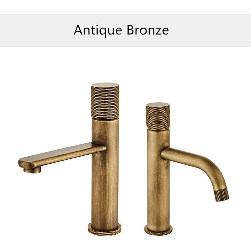 DecorBites™ Antique Bronze Basin Faucet Hot & Cold Deck Mounted Brass Mixer Tap