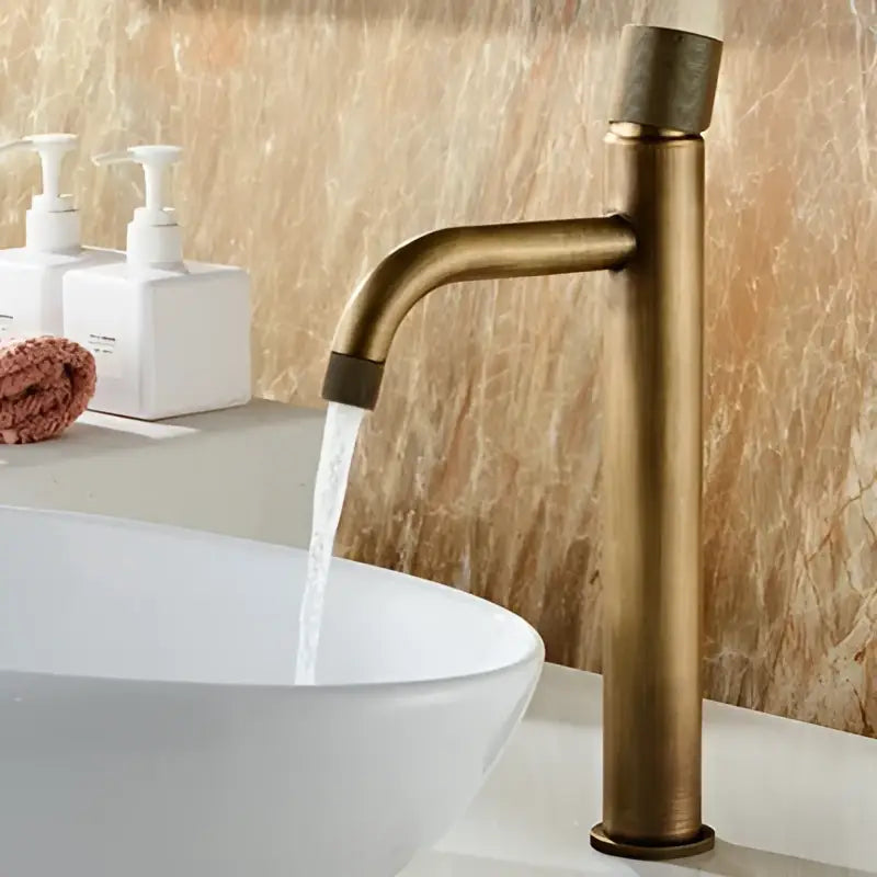 DecorBites™ Antique Bronze Basin Faucet Hot & Cold Deck Mounted Brass Mixer Tap