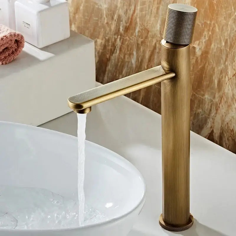 DecorBites™ Antique Bronze Basin Faucet Hot & Cold Deck Mounted Brass Mixer Tap