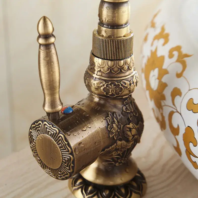 DecorBites™ Antique Bronze Basin Faucet, Single Handle Deck Mounted Mixer Tap, High Quality