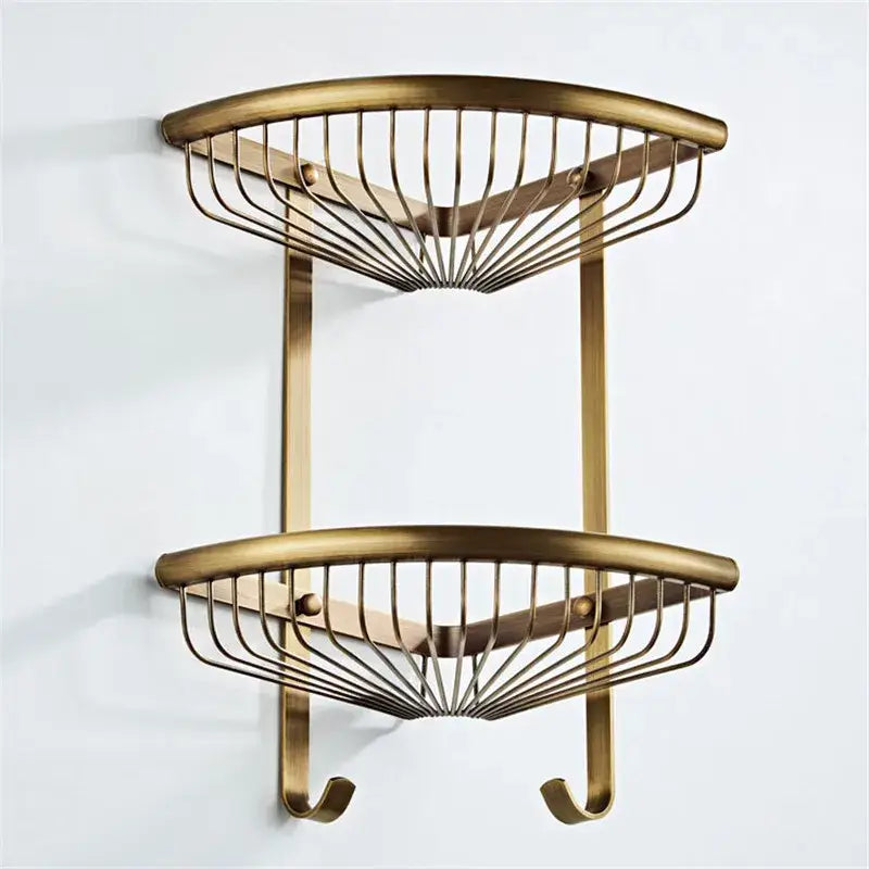 DecorBites™ Antique Bronze Bathroom Accessory Set: Shelf, Towel Rack, Holder, Brush, Hanger, Hook