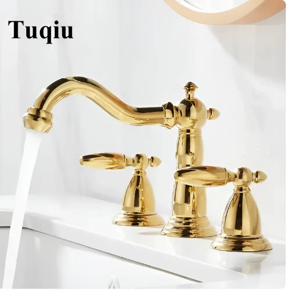 DecorBites™ Antique Bronze Bathroom Sink Faucet Hot Cold Water Mixer Deck Mounted