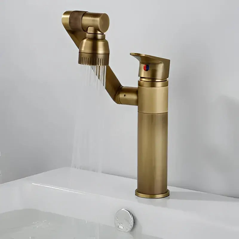 DecorBites™ Antique Bronze Bathroom Sink Faucet Hot Cold Water Mixer Deck Mounted