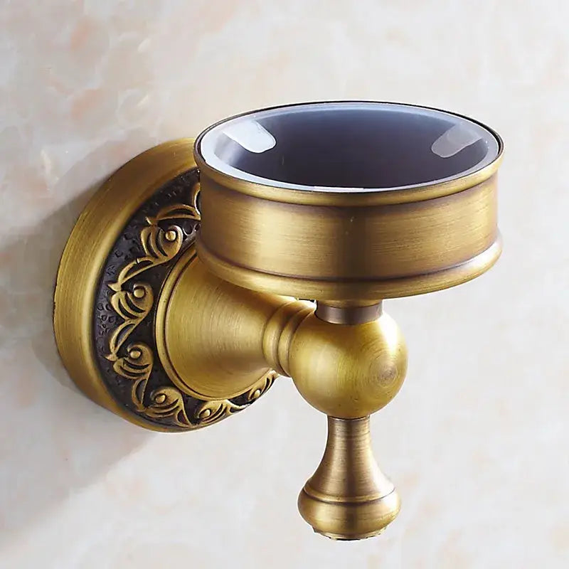 DecorBites™ Antique Bronze Brass Toilet Brush Holder for Bathroom Accessories