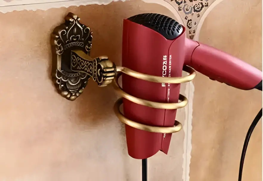 DecorBites™ Antique Bronze Carved Aluminum Bathroom Accessories Set: Towel Rack, Paper Holder, Hooks